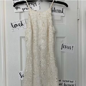 White and Gold Size 1 Homecoming Dress